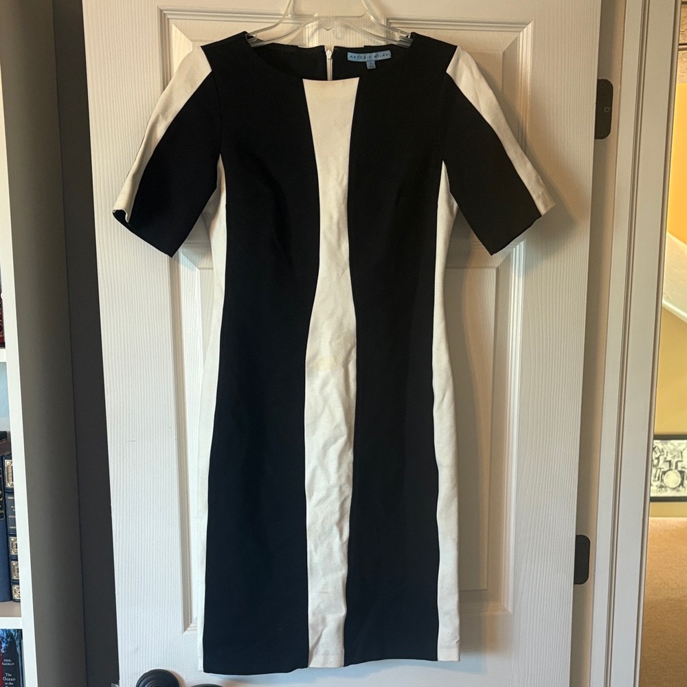 ANTONIO MELANI Black and White Long Sleeve Dress